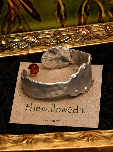 Crimson Agate Heritage Cuff Bracelet