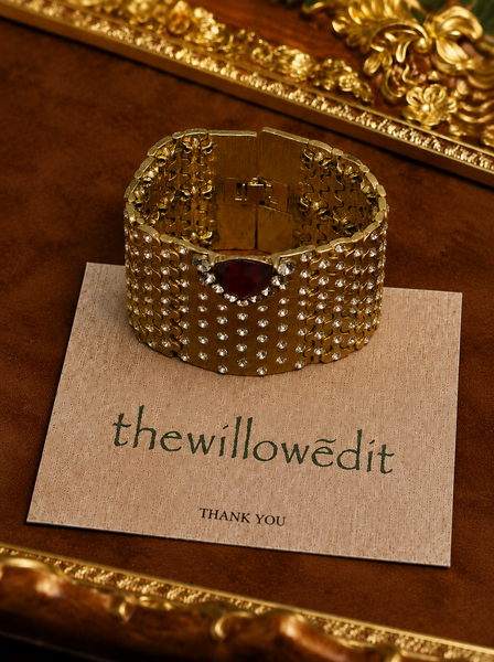 Rococo Crystal Tapestry Cuff