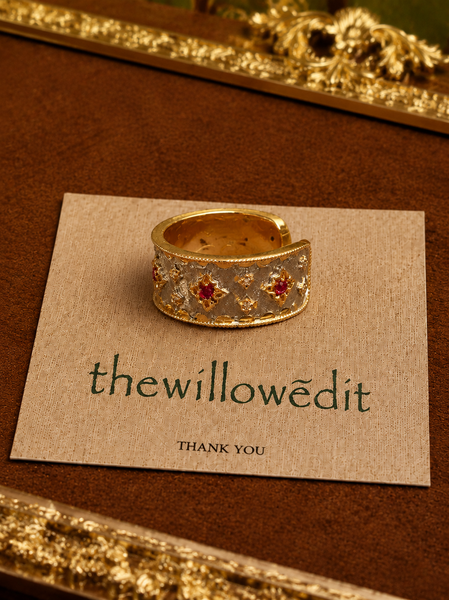 Florentine Gilded Lattice Ring