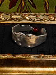Crimson Agate Heritage Cuff Bracelet