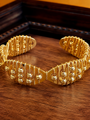Gilded Heirloom Layered Cuff Bracelet