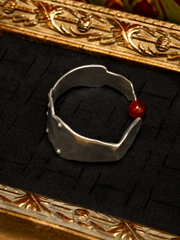 Crimson Agate Heritage Cuff Bracelet