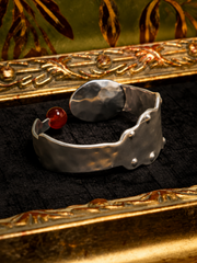 Crimson Agate Heritage Cuff Bracelet