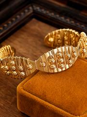 Gilded Heirloom Layered Cuff Bracelet