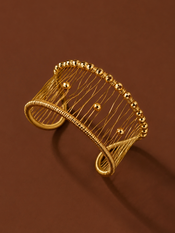 Golden Loom Artisan Texture Bracelet