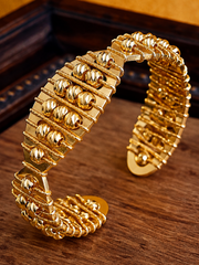Gilded Heirloom Layered Cuff Bracelet