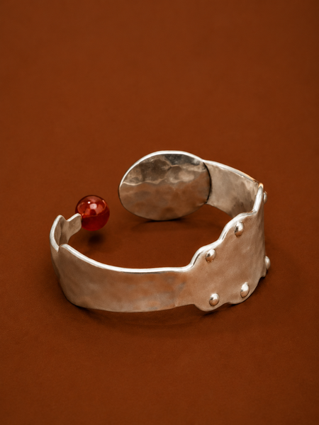 Crimson Agate Heritage Cuff Bracelet