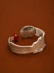 Crimson Agate Heritage Cuff Bracelet
